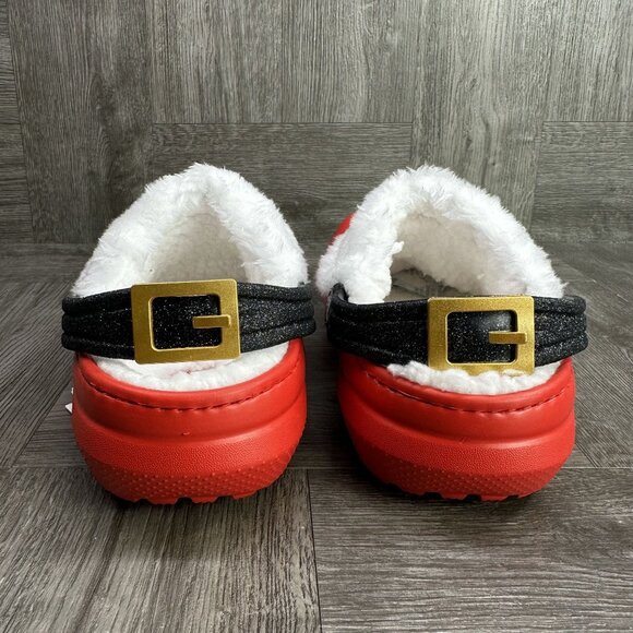 CROCS Classic Kids size 3 Red White Santa Lined Clog - Picture 6 of 8